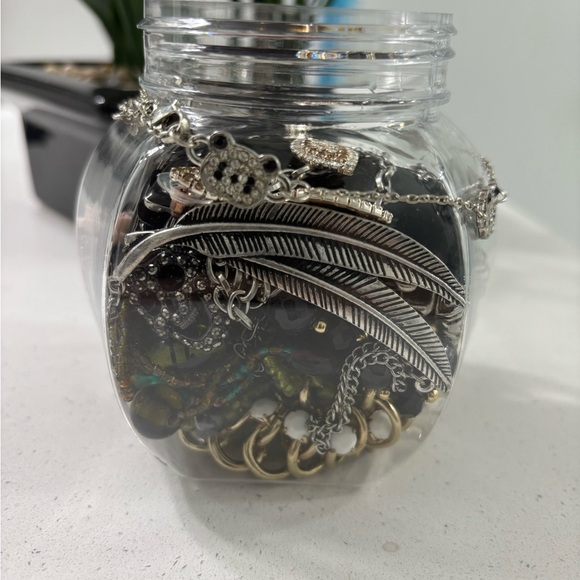 Mystery Jewelry Jar Silver, Gold, Colorful, Rhinestone Costume & Vintage - Picture 3 of 6